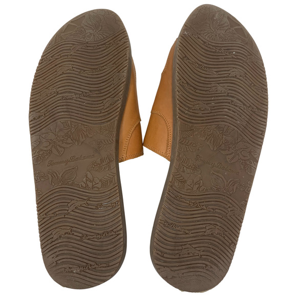 Tommy Bahama Gennadi Palms Slide Sandals Men's Sz 13 Brown Textured Leather - Picture 8 of 8